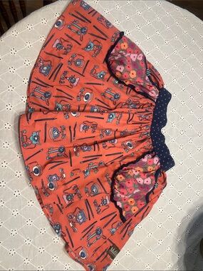 Girls Coral Floral & phone Print Skirt